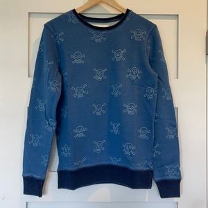 Mini Boden Blue Sweatshirt with Skulls and Crossbones